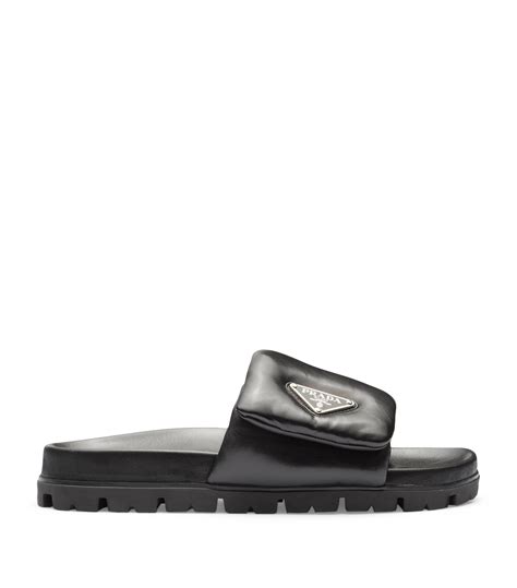 prada black and white slides|Prada flip flops for women.